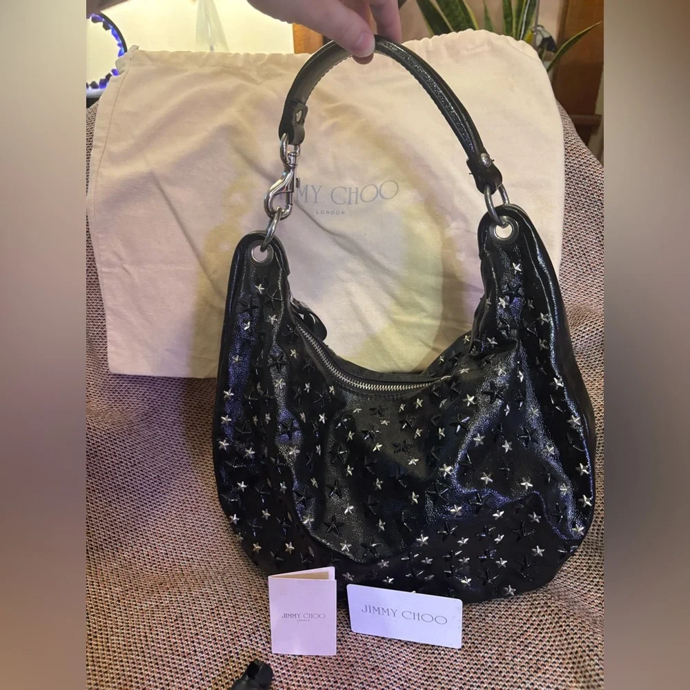 Jimmy Choo Star Studded Leather Shoulder Bag - Picture 5 of 16